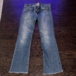 VINTAGE LUCKY BRAND Blue Distressed Flare Jeans